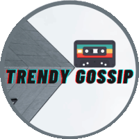 a trendy gossip logo with a cassette tape in the middle