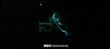 a black background with blue letters that say hi na