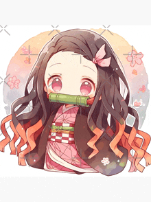 a drawing of a girl with long hair and red eyes