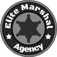 a logo for elite marshal agency with a sheriff 's star