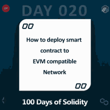 a poster that says 100 days of solidity