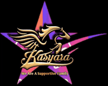 a logo for a company called kasyara with a horse on it