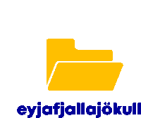 a logo for eyjafjallajokull with a yellow folder