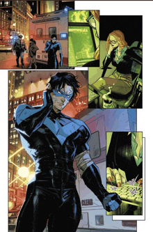 a page from a comic book shows a man in a blue mask