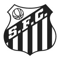 a black and white logo for s.f.c. with a basketball on top