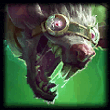a close up of a rat wearing goggles and a necklace .