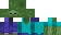 a minecraft zombie with a green head and blue pants