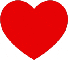 a red heart on a white background with a shadow