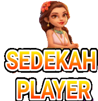 a girl with flowers in her hair is on a poster that says sedekah player