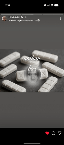 a phone screen shows a picture of a nathan bar