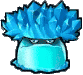 a cartoon drawing of a blue plant with a crown of crystals .