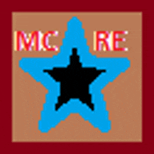 a picture of a blue star with the words mic re