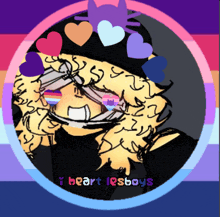 a drawing of a person with the words i heart lesboys