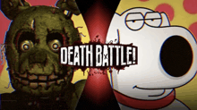 a poster for a death battle between a cartoon character and a cartoon character