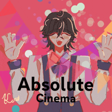 a drawing of a man with the words absolute cinema written on it