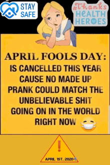 a sign that says april fools day is cancelled