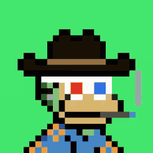 a pixel art of a monkey wearing a cowboy hat