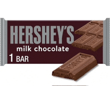 a hershey 's milk chocolate bar with a bite taken out