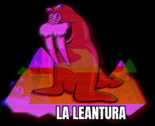 a cartoon walrus with the words la leantura on the bottom right