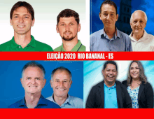 a collage of people with the words eleicao 2020 rio bananal - es