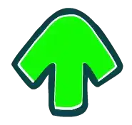 a green arrow pointing up on a white background