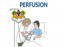 a nurse is giving a patient a perfusion in a hospital