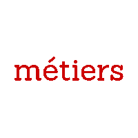 a white background with red text that says metiers