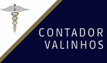 a logo for contador valinhos with a caduceus symbol