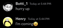 a screenshot of a conversation between botti and henry