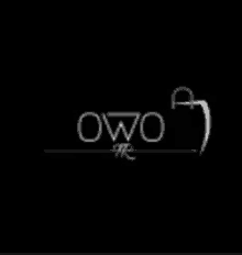 a white logo on a black background that says ' owo ' on it .