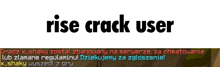 a screenshot of a video game with the words rise crack user