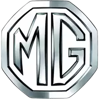 a silver md logo with a black border on a white background