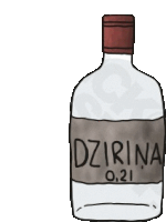 a drawing of a bottle of dzirina 0,21