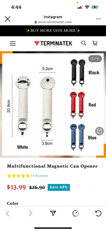 a screenshot of a magnetic can opener on a phone