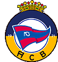 a logo for a soccer team with a flag and a crown on top