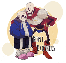 two skeletons are standing next to each other with the words bone brothers written below them