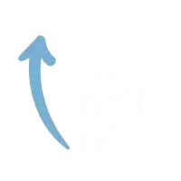 a blue arrow pointing upwards with the word swipe below it