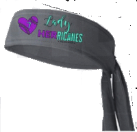 a lady hurricanes headband with a heart on it