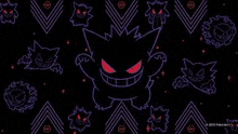 a pokemon wallpaper with a gengar and ghosts on it .