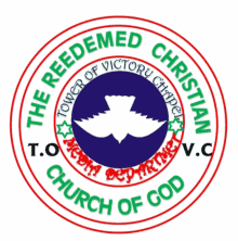 a logo for the redeemed christian church of god with a dove