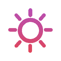 a pink and purple icon of a sun with rays