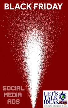 a red background with white dots and the words " black friday social media ads "