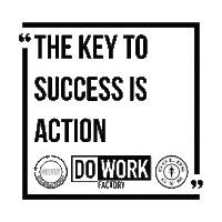 the key to success is action written in black on a white background