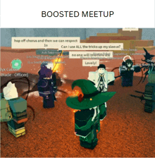 a screenshot of a video game with the words boosted meetup above it