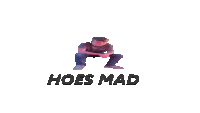 a picture of a man squatting down with the words hoes mad below him