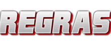 the word regras is written in red and white