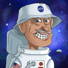 a cartoon of an astronaut with a nasa hat