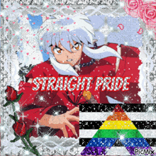 a picture of a anime character with the words straight pride