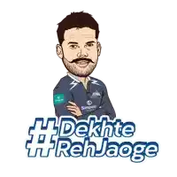 a cartoon of a man with the hashtag #dekhte rehjaoge