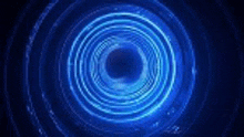 a blue circle with a black hole in the middle of it